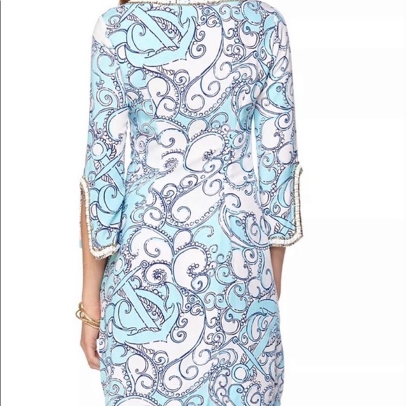 🔥LILLY PULITZER Sarah Tunic Dress with White Beads Embellishments - Size L - Picture 2 of 14